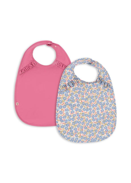 2 PACK DINNER BIB WITH FRILL FLEUR ROSIER/CHATEAU ROSE - Babywinkel - 5715681098738