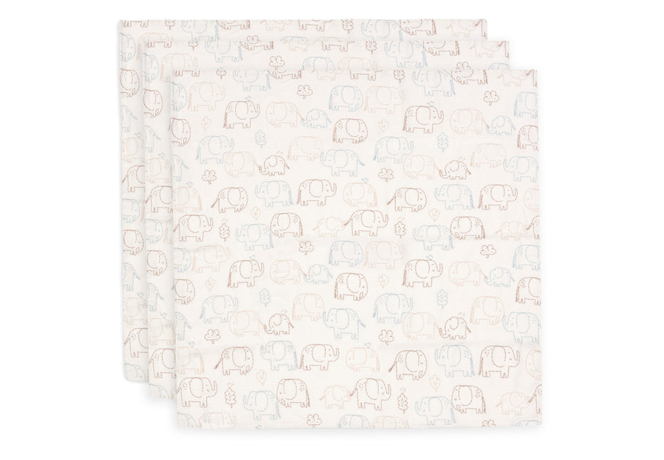 Hydrofiele Doek Small 70x70cm - Elephant Tales - 3 Stuks
