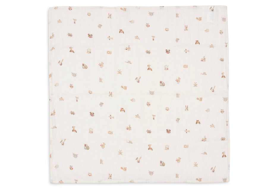 Hydrofiele Doek Small 70x70cm - Animal Friends - 3 Stuks