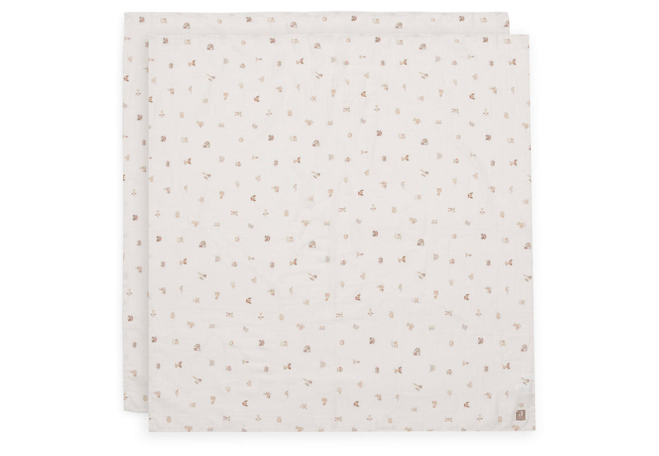 Hydrofiele Doek Large 115x115cm - Animal Friends - 2 Stuks