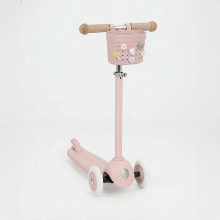Banwood Kinderstep- en Fietsmandje Pin & Ride Faded Pink