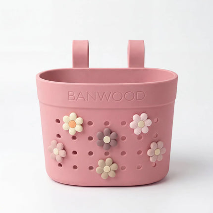 Banwood Kinderstep- en Fietsmandje Pin & Ride Raspberry