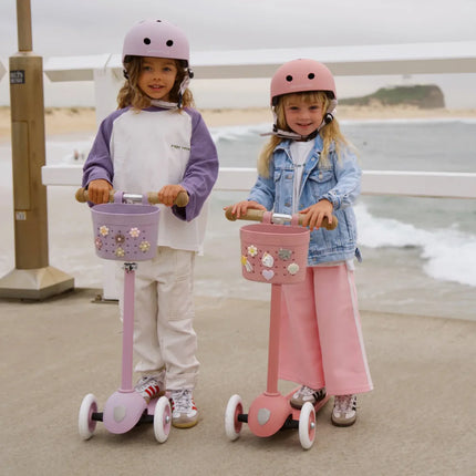 Banwood Kinderstep- en Fietsmandje Pin & Ride Raspberry