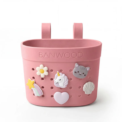 Banwood Kinderstep- en Fietsmandje Pin & Ride Raspberry
