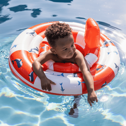 Swim Essentials Baby Float Wit/Rood Ocean Stripes 0-1 Jaar