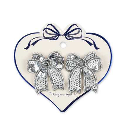 Konges Sløjd Haarspeldje Baby Sequin Bow Silver 2St