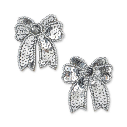 Konges Sløjd Haarspeldje Baby Sequin Bow Silver 2St