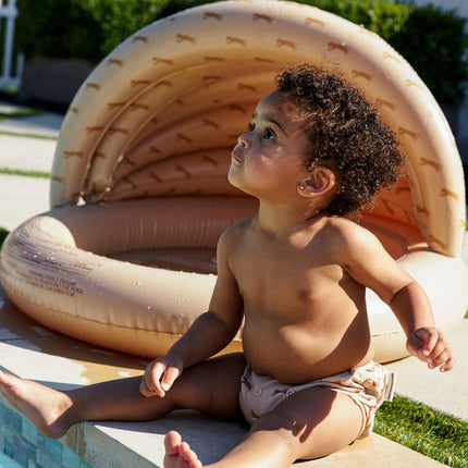 Swim Essentials Kids Pool – Beige Leopard met overkapping