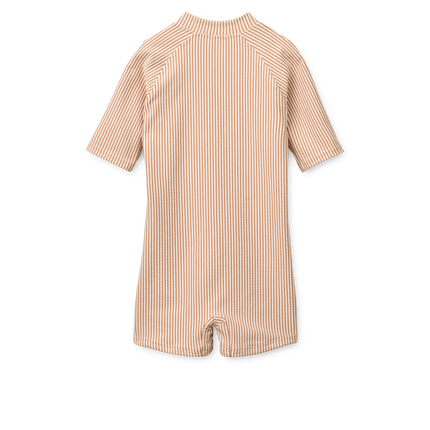 Liewood Zwempak Kind Seersucker Shortsleeve Stripe Pale Tuscany / Creme De La Creme