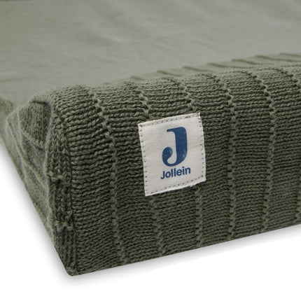 Aankleedkussenhoes 50x70cm Pure Knit - Leaf Green - GOTS - Babywinkel - 8717329370579