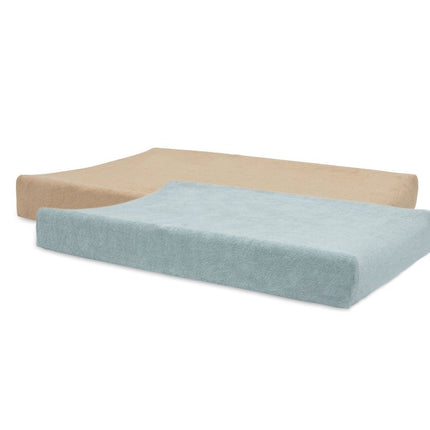 Aankleedkussenhoes Badstof 50x70cm - Sea Green/Biscuit - 2 Stuks - Babywinkel - 8717329393202