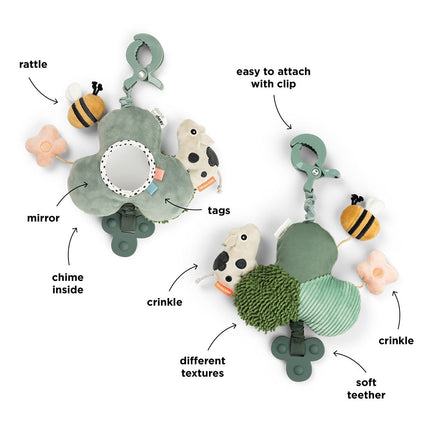 Activiteiten spiegel met clip Tiny farm Green koop je bij Babywinkel