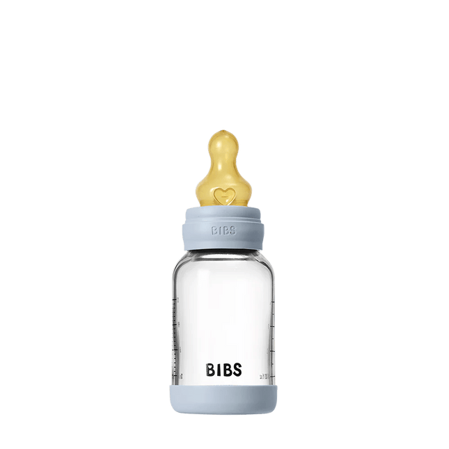 BIBS Babyfles Glass Latex Babyblauw 120Ml koop je bij Babywinkel