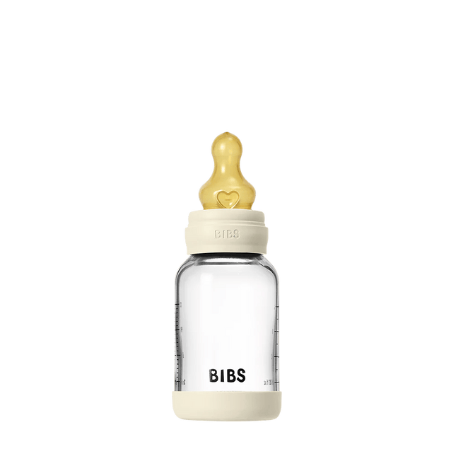 BIBS Babyfles Glass Latex Ivoor 120Ml koop je bij Babywinkel