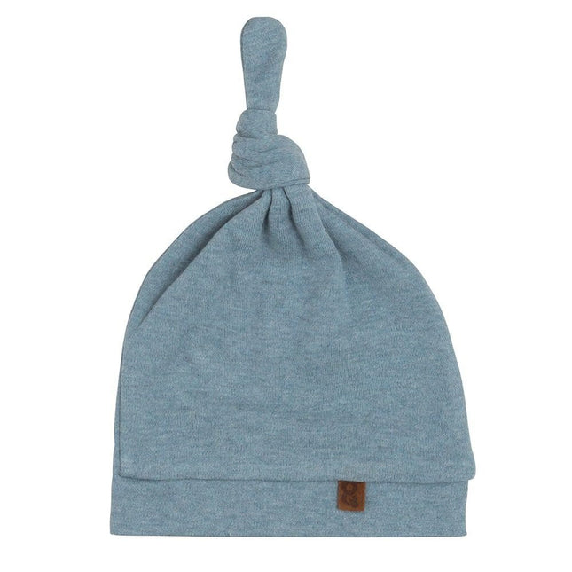 Baby's Only Baby Mutsje Met Knoop Melange Stonegreen - Baby's Only - Babywinkel - 8720088336083