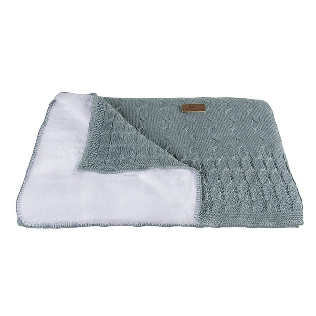 Baby's Only Wiegdeken Teddy Cable Stonegreen - Baby's Only - Babywinkel - 8719075029961