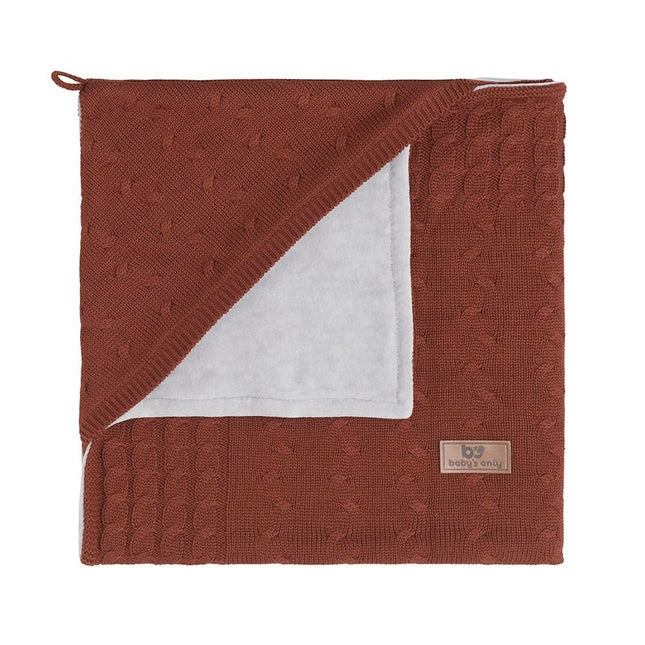 Baby's Only Wikkeldeken Baby Chenille Cable Brique - Baby's Only - Babywinkel - 8720088335819