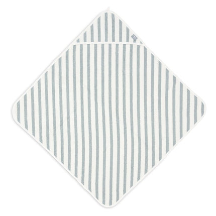 Badcape 75x75cm Stripe Terry - Sea Green - GOTS - Babywinkel - 8717329393776