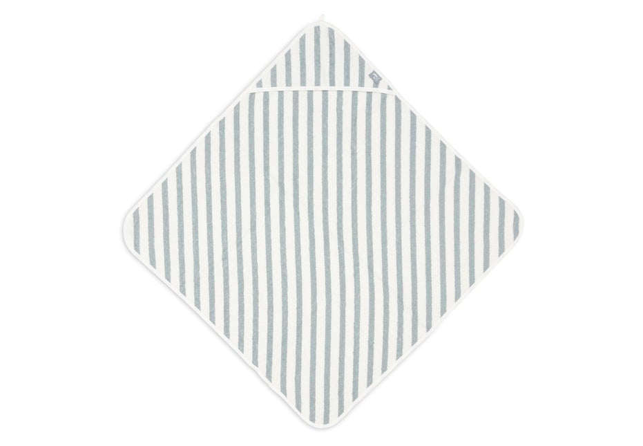 Badcape 75x75cm Stripe Terry - Sea Green - GOTS - Babywinkel - 8717329393776