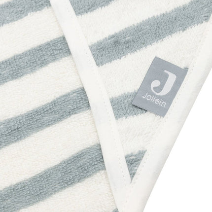 Badcape 75x75cm Stripe Terry - Sea Green - GOTS - Babywinkel - 8717329393776