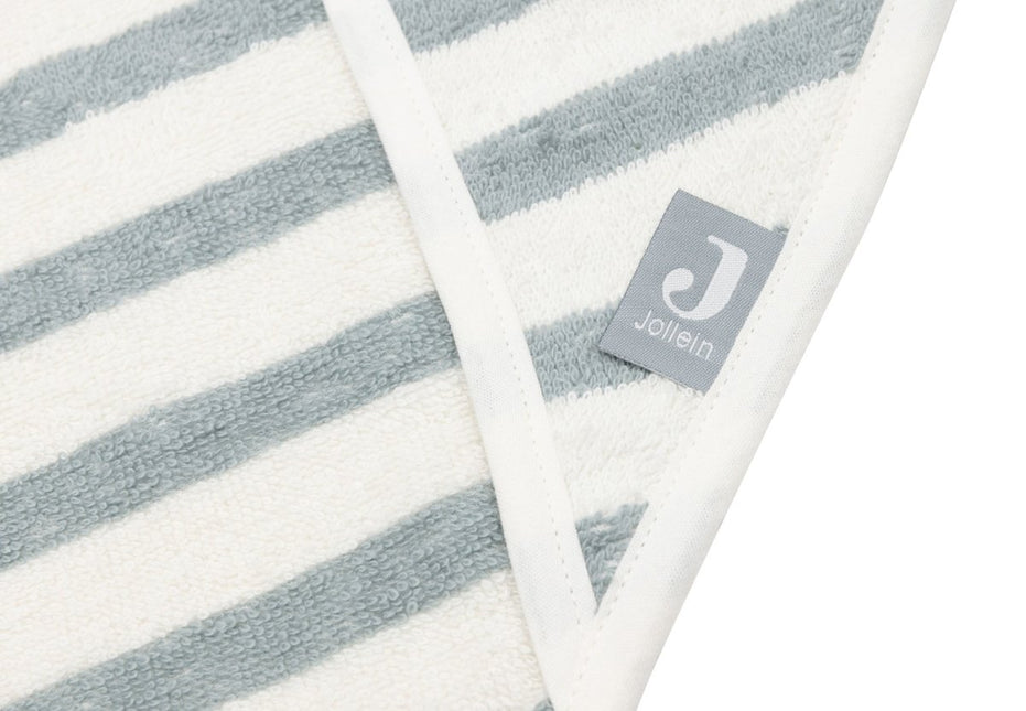 Badcape 75x75cm Stripe Terry - Sea Green - GOTS - Babywinkel - 8717329393776