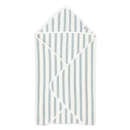 Badcape 75x75cm Stripe Terry - Sea Green - GOTS - Babywinkel - 8717329393776