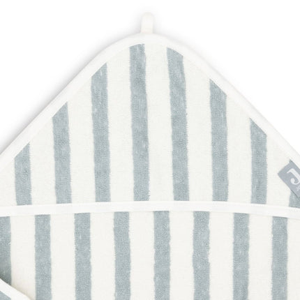 Badcape 75x75cm Stripe Terry - Sea Green - GOTS - Babywinkel - 8717329393776