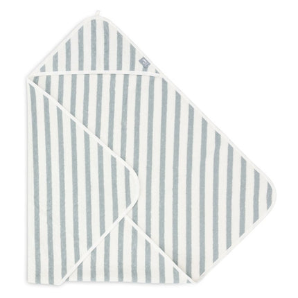 Badcape 75x75cm Stripe Terry - Sea Green - GOTS - Babywinkel - 8717329393776