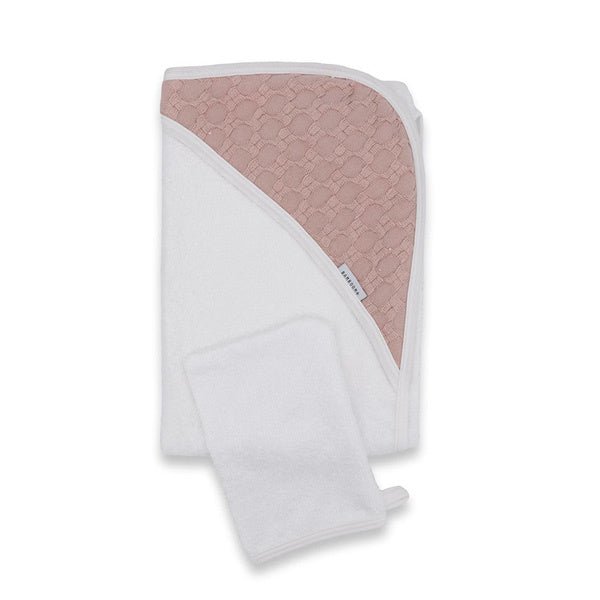 Bamboom Badcape Baby Met Washandje Duo Honey/ Nude Pink - Bamboom - Babywinkel - 8054117837648
