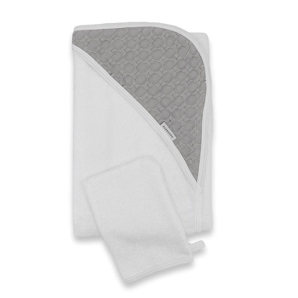 Bamboom Badcape Baby Met Washandje Duo Honey/ Pearl Grey - Bamboom - Babywinkel - 8054117837631