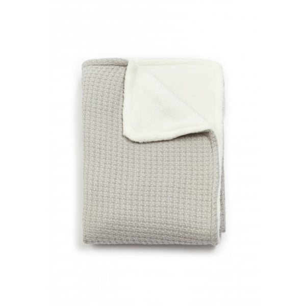 Bamboom Wiegdeken Gebreid Dubbel Soft Stone Parelgrijs 75x100cm - Bamboom - Babywinkel - 8053306050653