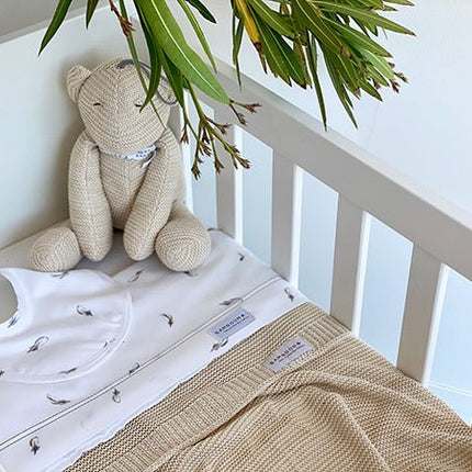 Bamboom Wiegdeken Gebreid Knitted Geel/Creme 75x100cm - Bamboom - Babywinkel - 8053306050141