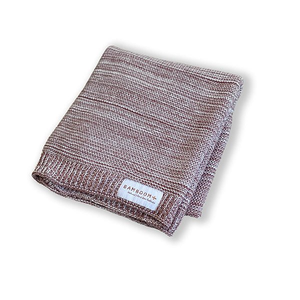 Bamboom Wiegdeken Gebreid Knitted Steenrood 75x100cm - Bamboom - Babywinkel - 8053306050134