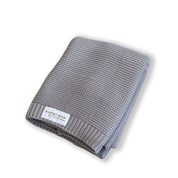 Bamboom Wiegdeken Gebreid Knitted Warm Grijs 75x100cm - Bamboom - Babywinkel - 8053306050158