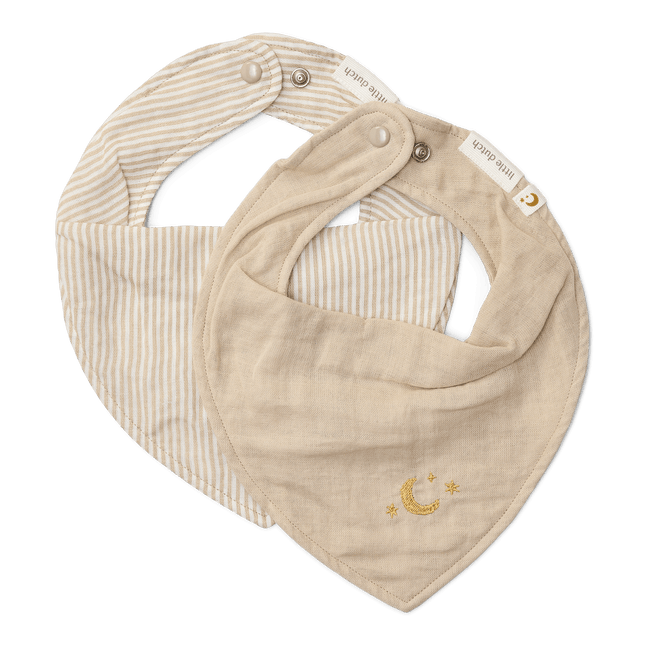 Little Dutch Slabbetje Bandana Pure Soft Beige 2St koop je bij Babywinkel