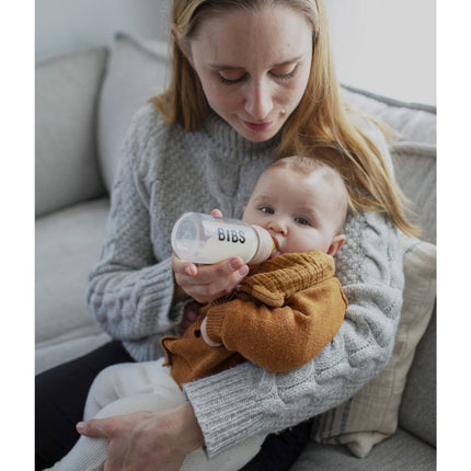 BIBS Babyfles Glas 225ml Dusky Lilac - BIBS - Babywinkel - 5713795238729