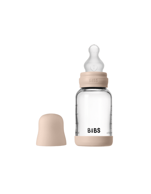 BIBS Babyfles Glass Siliconen Slow Flow Blush 120Ml koop je bij Babywinkel
