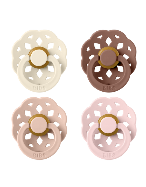 BIBS Speen Maat 1 Boheme Ivory/Blush/Woodchuck/Blossom 4St