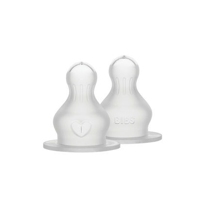 BIBS Flesspeen Rond Silicone 2St Slow Flow - BIBS - Babywinkel - 5713795265312