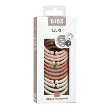 BIBS Speelringen Blush/Woodchuck/Ivory 12st - BIBS - Babywinkel - 5713795219599