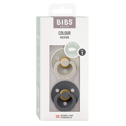 BIBS Speen Maat 2 Latex Symmetric Sand/Iron 2st - BIBS - Babywinkel - 5713795242474
