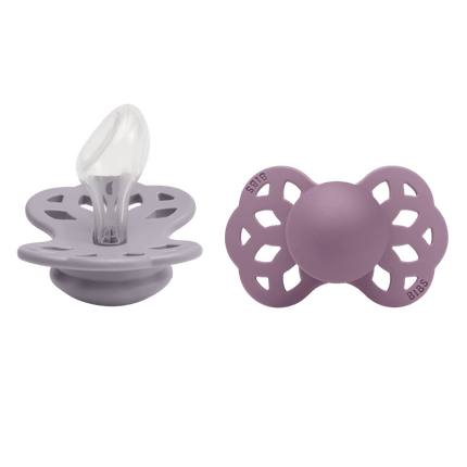 BIBS Speen Maat 2 Silicone Anatomical Fossil Grey/Mauve 2st - BIBS - Babywinkel - 5713795243969