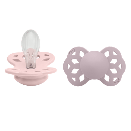BIBS Speen Maat 2 Silicone Symmetrical Blossom/Dusky Lilac 2st - BIBS - Babywinkel - 5713795243747