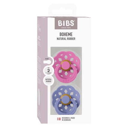 BIBS Spenen Maat 1 BOHEME Bubblegum/Peri 2st koop je bij Babywinkel