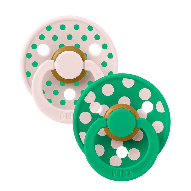 BIBS Spenen Maat 1 Pacifier Studio Colour Polka Latex Petal/Cactus 2st koop je bij Babywinkel