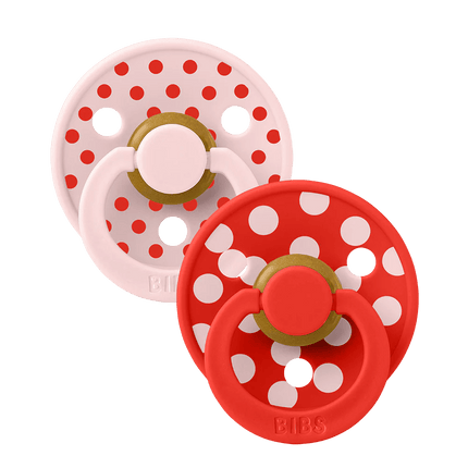 BIBS Spenen Maat 2 Pacifier Studio Colour Polka Latex Anatomical Blossom/Candy Apple 2st koop je bij Babywinkel