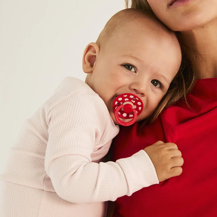 BIBS Spenen Maat 2 Pacifier Studio Colour Polka Latex Anatomical Blossom/Candy Apple 2st koop je bij Babywinkel