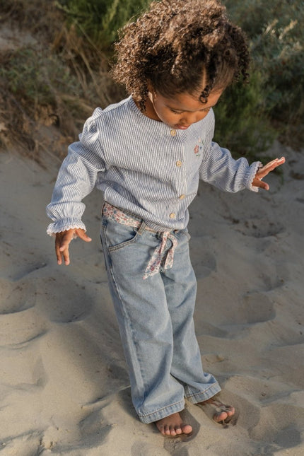 Blouse lange mouw Denim Blue Stripe koop je bij Babywinkel