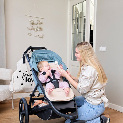 Buggy voetenzak en inlegger pre - washed hydrofiel Uni - sand - 45x130cm (2 - in - 1) - Babywinkel - 4054703803334