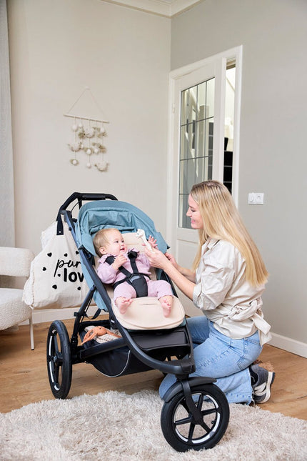 Buggy voetenzak en inlegger pre - washed hydrofiel Uni - sand - 45x130cm (2 - in - 1) - Babywinkel - 4054703803334